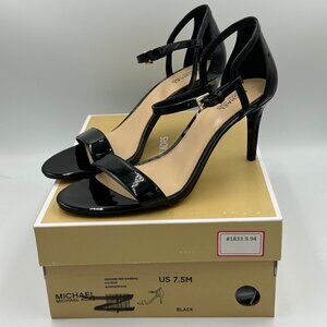Michael Kors Simone Mid Sandal Patent Heels Black